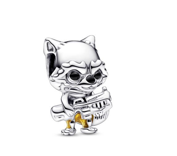Charm Plata S925 Rocket Racoon Guardianes