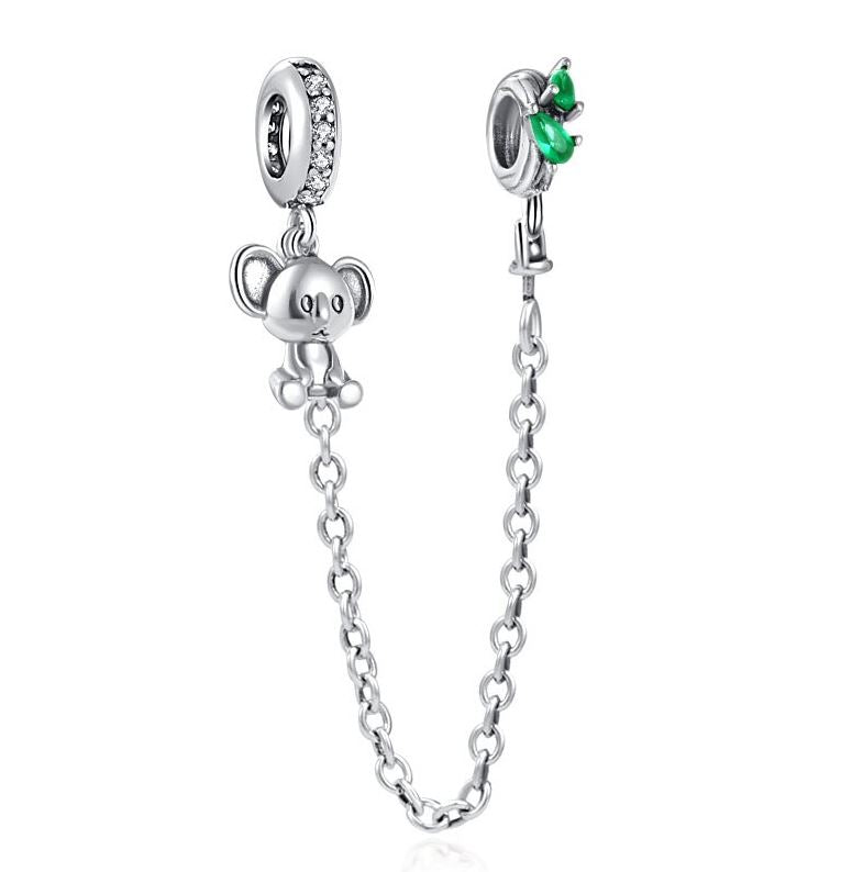 Cadena de Seguridad Plata S925 Koala