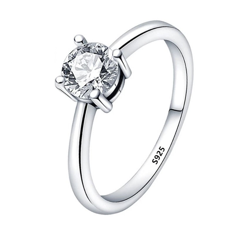 Anillo Plata S925 Zirconia Central