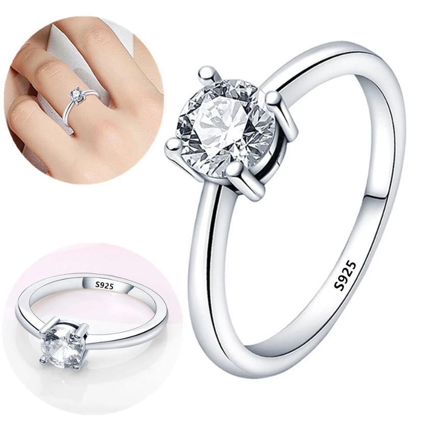 Anillo Plata S925 Zirconia Central