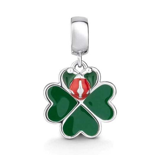 Charm Plata S925 Trébol Catarina Suerte