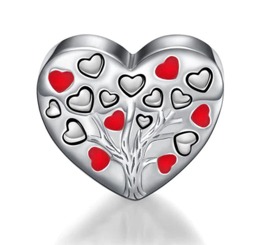 Charm Plata S925 Corazón Árbol