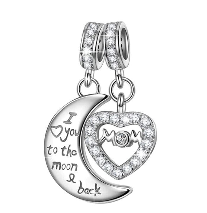 Charm Plata S925 Madre Hija Luna