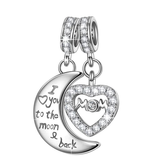 Charm Plata S925 Madre Hija Luna