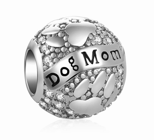 Charm Plata S925 Esfera Dog Mom