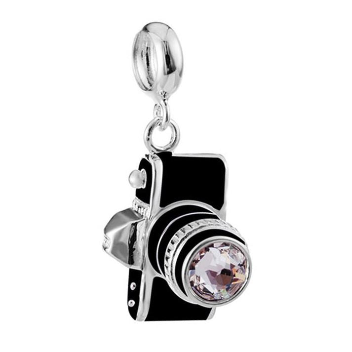 Charm Plata S925 Cámara Foto