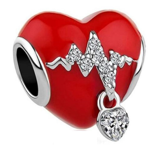 Charm Plata S925 Corazón Pulso