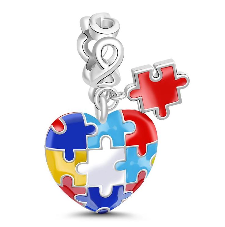 Charm Plata S925 Corazón Puzzle