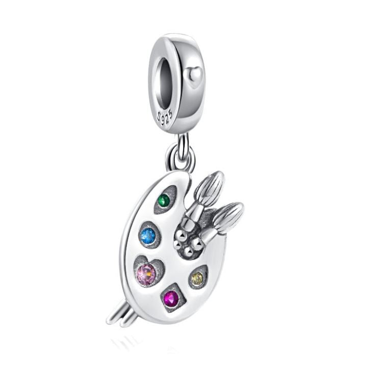 Charm Plata S925 Pinceles Pintura