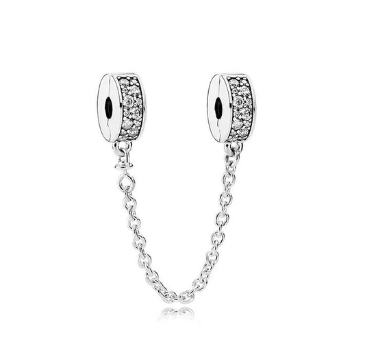 Cadena de Seguridad Plata S925 Cilindro Plata
