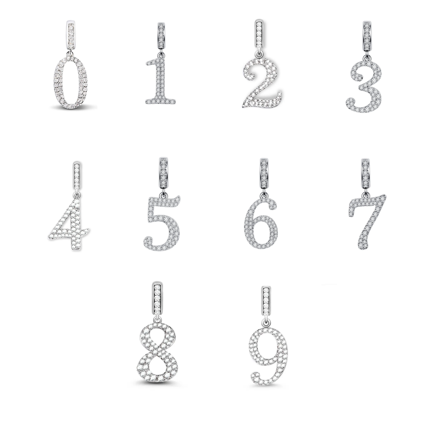 Charm Plata S925 Números